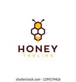 Honey Comb Bee Logo