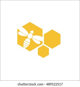 honey comb and bee logo