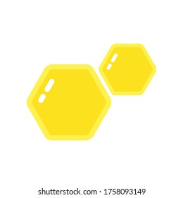 Honey comb bees symbol. Vector illustration isolated on white