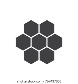 Honey comb black filled solid icon.