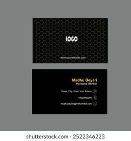 Honey Comb Business Card Vector EPS