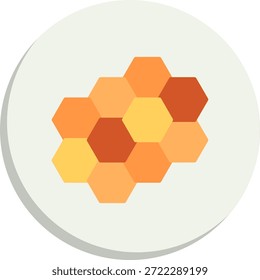 Icono de estilo de círculo plano de peine de miel