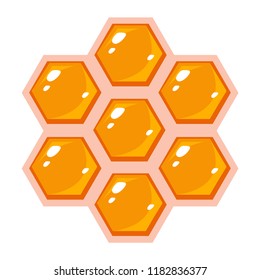Honey comb in the form of a logo. On white background vector.