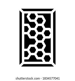 vector de icono de glifo de peine de miel. signo del peine de miel. símbolo de contorno aislado ilustración negra