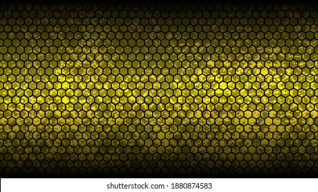 Honey comb gold background with grunge effect