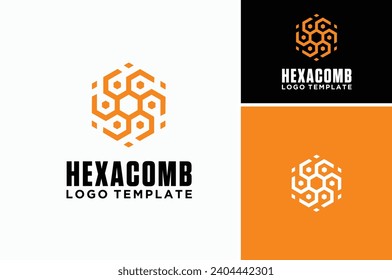 Diseño de Logotipo Moderno de la Tecnología de Formas de Hexágono de Comb de Miel