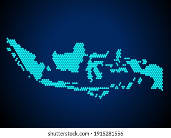 Honey Comb Hexagon Textured Map Indonesia Stock Vector (Royalty Free ...