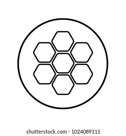 Honey comb icon in circle