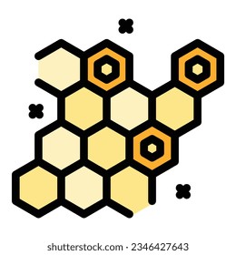 Honey comb icon outline vector. Nectar bee. Flower pollen color flat