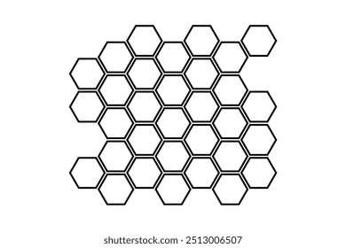 Honey comb icon. Propolis honeycomb structure. Honey, pollen, wax, parchment and bee products in sketch style. Stock black and white vector illustration isolated on a white background.