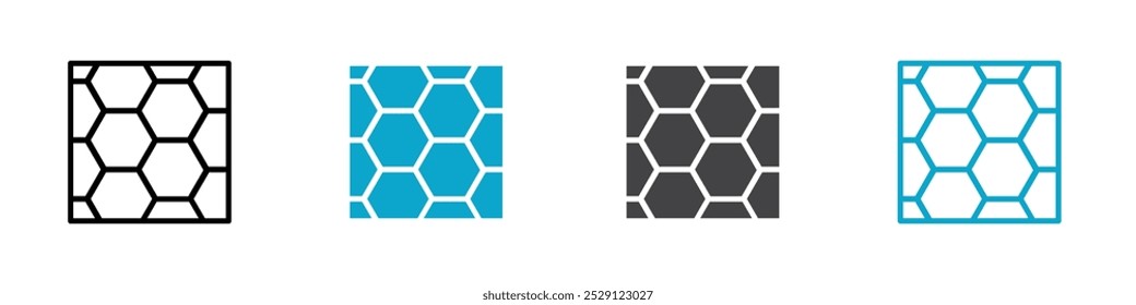 honey comb icon Sign set in black and white