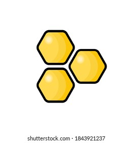 Honey comb icon. Sweet food vector illustration isolated on white