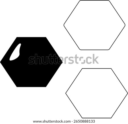 Honey comb isolated set. Vector graphic line illustration. Silhouette sign for logo, print, comics, fashion, pop art, boards, design, stickers, decoration, posters
