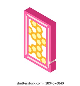 Honigkamm isometrische Ikone Vektorgrafik. Honigkampfschild. einzelne Symbolillustration