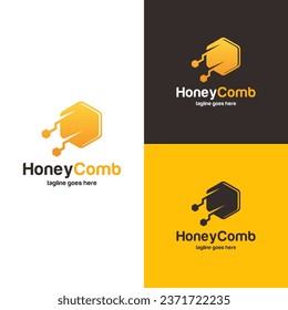 Honey Comb Logo design concept, Bee or Technology logo template