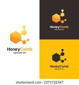 Honey Comb Logo design concept, Bee or Technology logo template