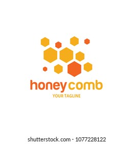 honey comb logo design template