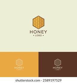 Honey comb logo design template