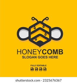 Vector de diseño del logotipo de Honey Comb