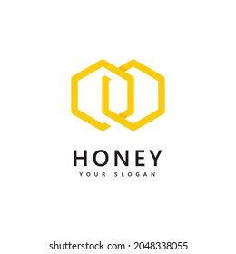 Honey comb  logo icon   bees vector design
