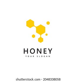 Honey comb  logo icon   bees vector design