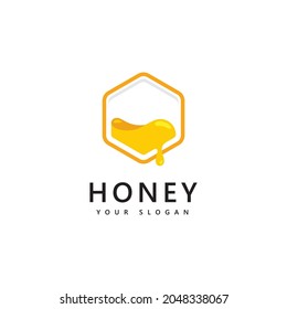 Honey comb  logo icon   bees vector design