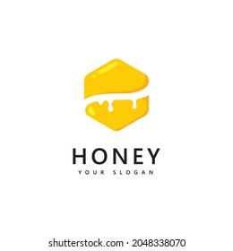 Honey comb  logo icon   bees vector design