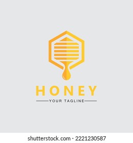Honey comb logo icon bees vector design