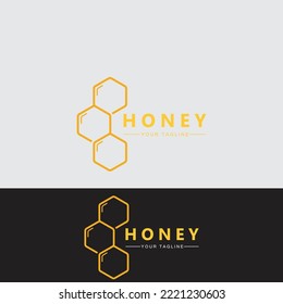 Honey comb logo icon bees vector design