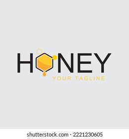 Honey comb logo icon bees vector design