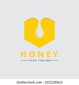 Icono del logotipo del peine de miel diseño vectorial de abejas