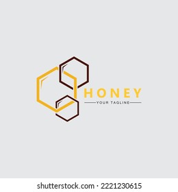 Honey comb logo icon bees vector design