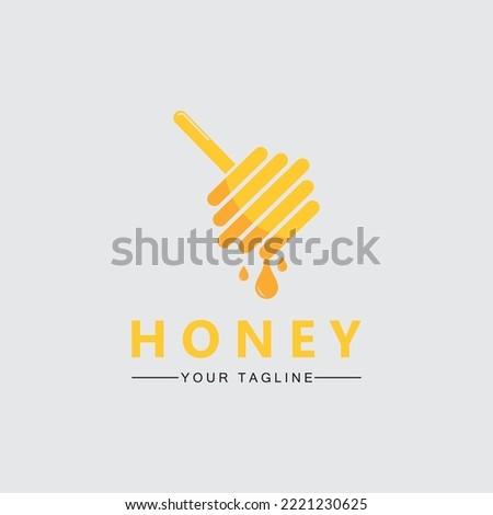 Honey comb logo icon bees vector design