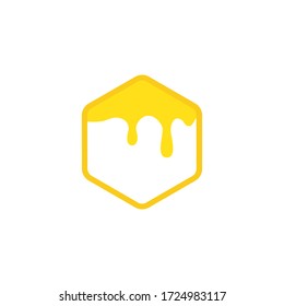 Honey comb logo icon vector illustration isolated on white