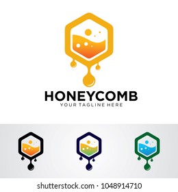 Honey Comb Logo Template Design Vector, Emblem, Design Concept, Creative Symbol, Icon