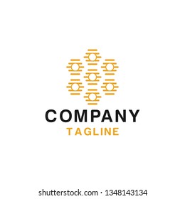 Honey Comb Logo Template Design Vector, Emblem, Honey Design Concept - Vector