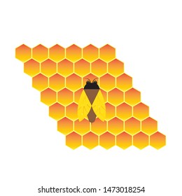 Honey Comb Logo Template Design Vector. Emblem, Design Concept, Creative Symbol,Icon
