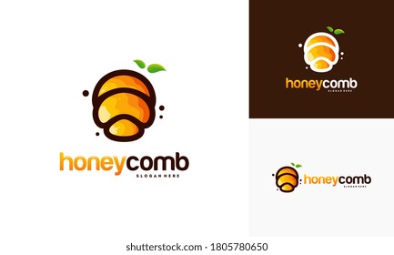 Honey Comb Logo Template Design Vector, Emblem, Honey Design Concept, Creative Symbol,