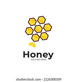 Vector de diseño de plantillas de logotipo de Honey Comb, Emblem, Concepto de diseño, símbolo creativo, icono