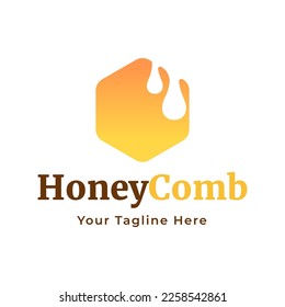 Vector de diseño de plantillas de logotipo de Honey Comb, Emblem, Concepto de diseño de miel, símbolo creativo,