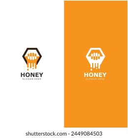 Honig Kamm Logo Vorlage Design Vektorgrafik Emblem Honig Design Konzept Kreatives Symbol Vektorgrafik Design