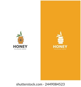 Diseño de Plantilla de Logo de Peine de Miel Diseño de Vector Concepto de Diseño de Miel Diseño de Vector de Símbolo Creativo