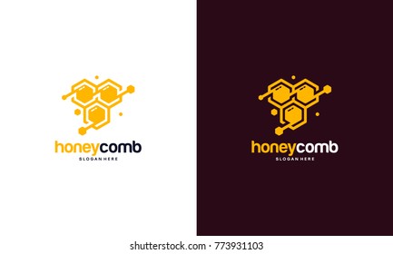 Honey Comb Logo Template Design Vector, Emblem, Honey Design Concept, Creative Symbol,