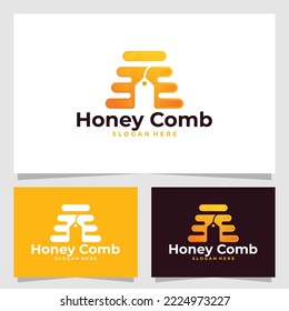 plantilla de diseño de vectores de logotipo de comb miel