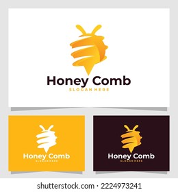 Honigkamm-Logo, Vektordesign-Vorlage
