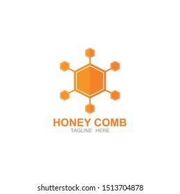 Honey comb logo vector icon concept design 