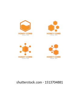 Honey comb logo vector icon concept design 