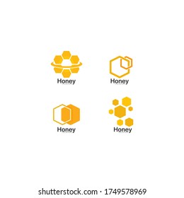 Honey comb logo vector icon concept design 