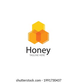Honey comb logo vector icon concept design