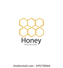 Honey comb logo vector icon concept design